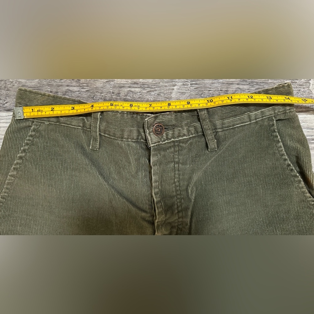 VINTAGE l.e.i. Juniors Corduroy Wide Leg Cargo Pants Army Green Size 9 - Picture 10 of 10